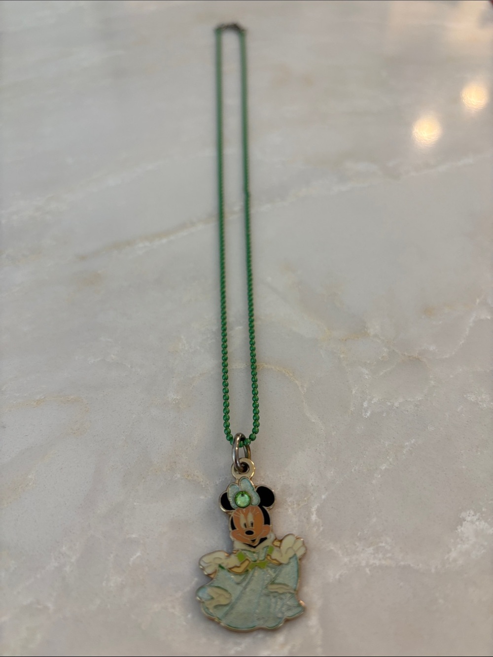 Minnie Mouse Birthstone Pendant Necklace - May